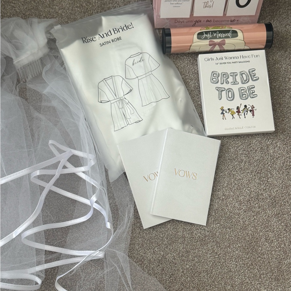 Bridal Satin Robe and Accessories Set